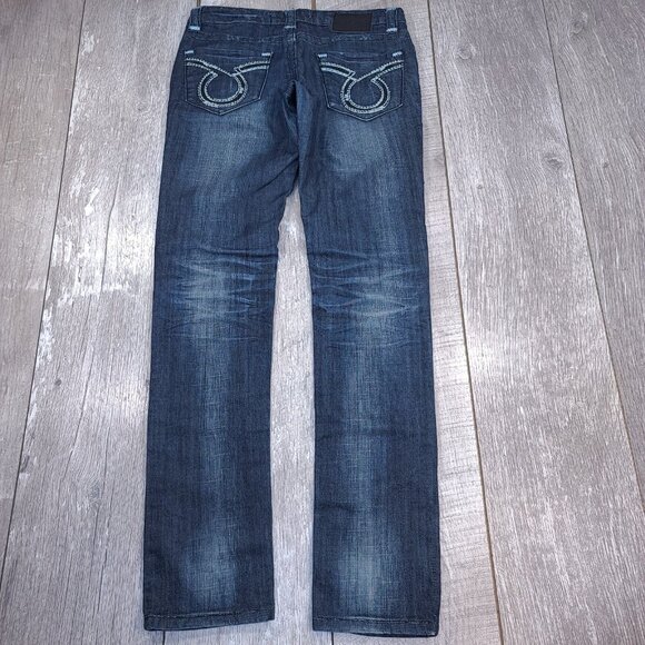 Big Star Jeans Womens 27x32 Manhattan Straight Leg Dark Denim Blue Western - Picture 3 of 10